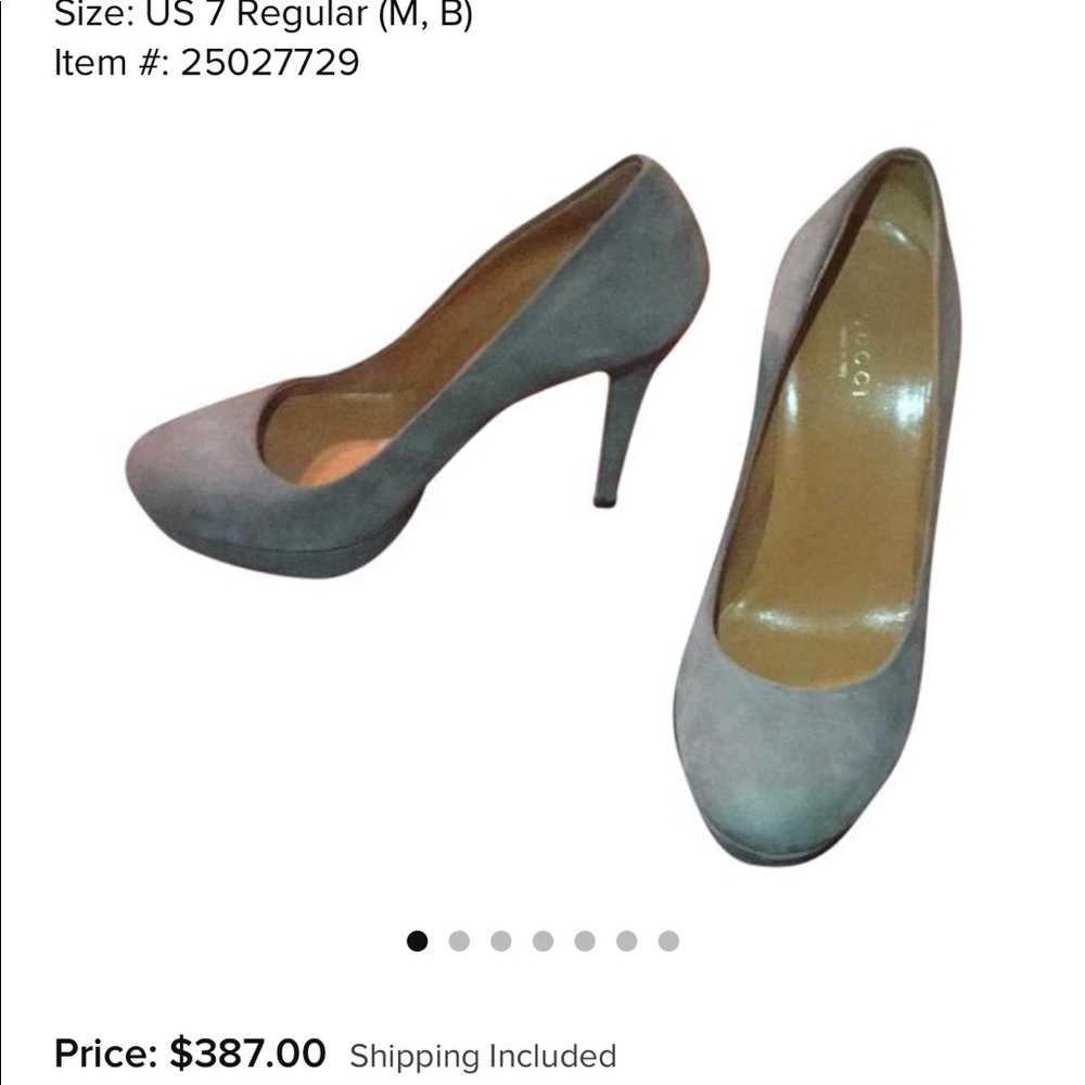 Gray Gucci Scamosciato Pump Platforms Size 9 - Picture 6 of 6